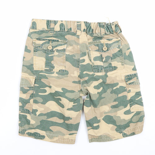 Mountain Warehouse Boys Beige Green Camouflage Cargo Shorts 11-12 Years