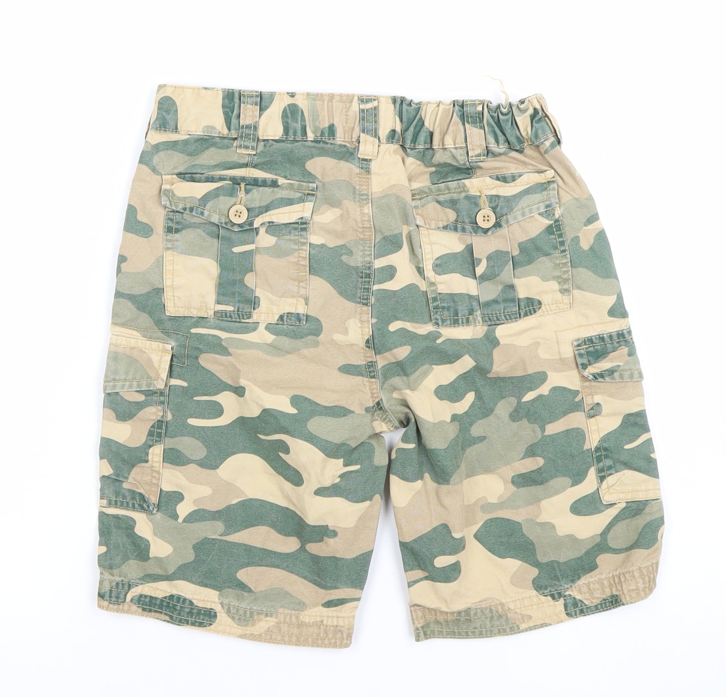 Mountain Warehouse Boys Beige Green Camouflage Cargo Shorts 11-12 Years