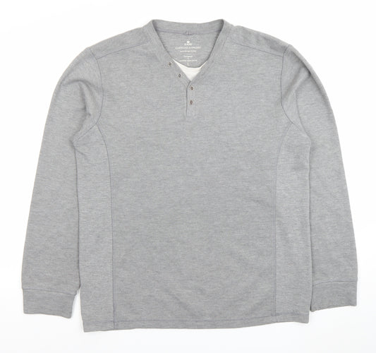 Easy Clothing Suppliers Men's Grey Henley Sweatshirt Size L