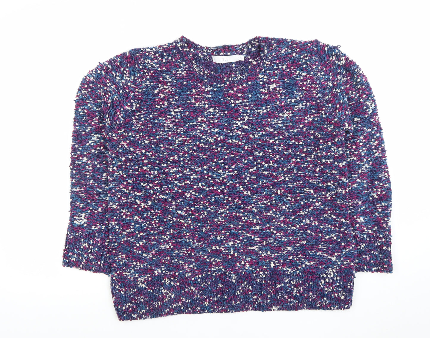 Isle Women's Multicoloured Chunky Knit Crew Neck Pullover Jumper M