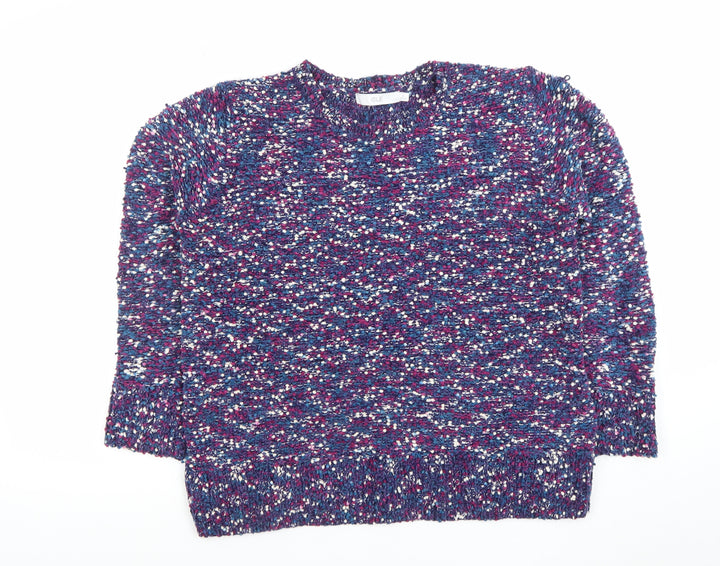 Isle Women's Multicoloured Chunky Knit Crew Neck Pullover Jumper M