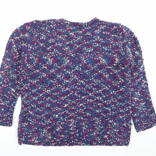 Isle Women's Multicoloured Chunky Knit Crew Neck Pullover Jumper M