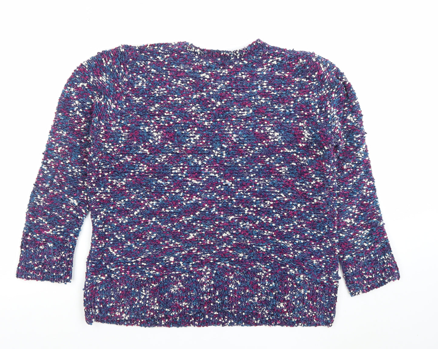 Isle Women's Multicoloured Chunky Knit Crew Neck Pullover Jumper M