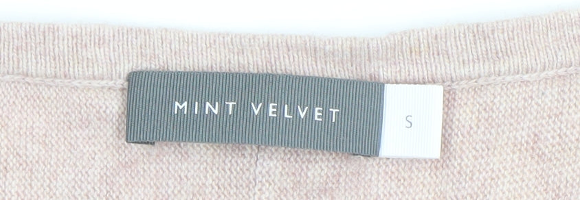 Mint Velvet Women’s Beige Studded Sleeveless Cowl Neck Knit Jumper Size S