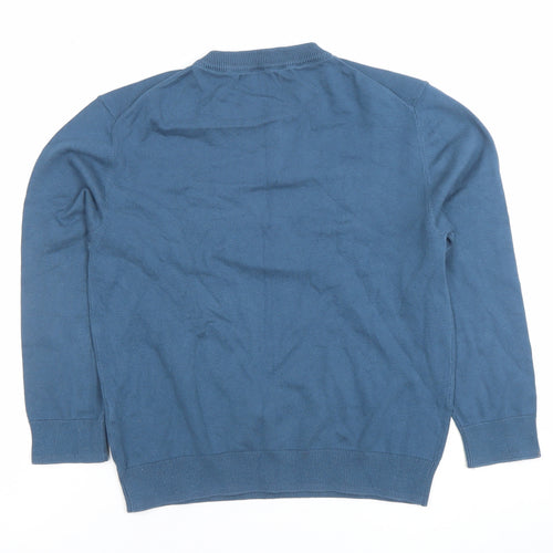Zara Boys Blue Cotton Crew Neck Pullover Jumper Size 10 Years