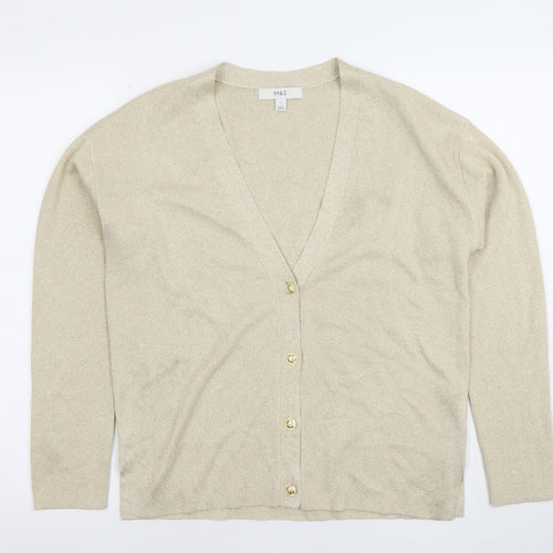 Marks and Spencer Womens Beige V-Neck Button Cardigan Size S