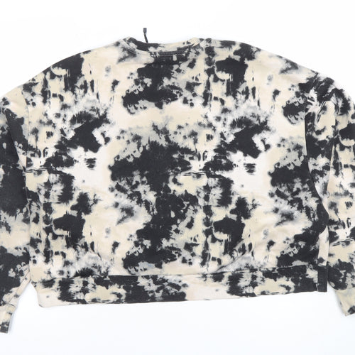 Zara Women's Beige & Black Tie-Dye Pullover Sweatshirt Size 12 L