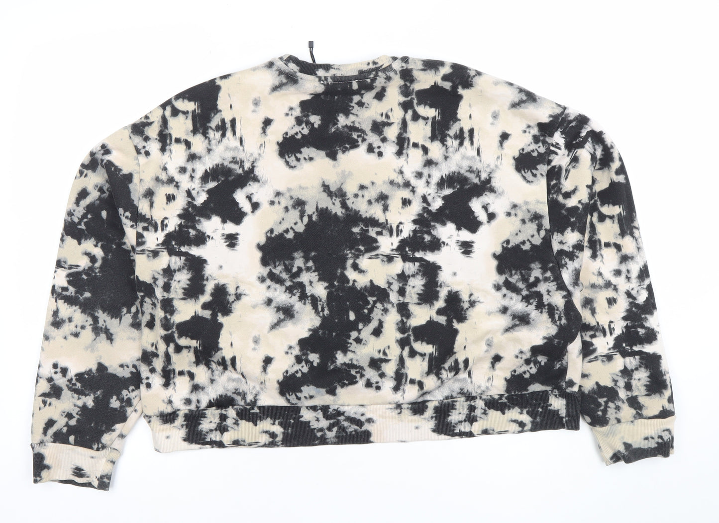 Zara Women's Beige & Black Tie-Dye Pullover Sweatshirt Size 12 L