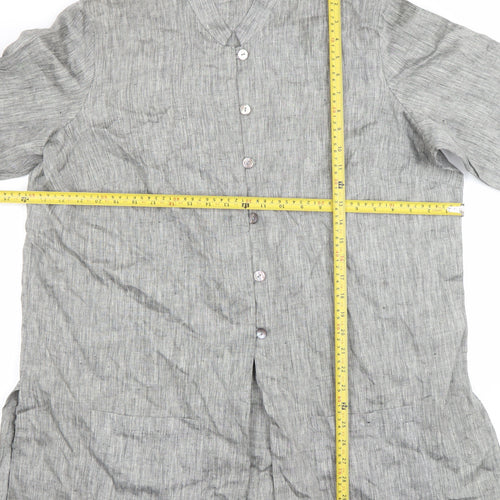 Marks and Spencer Women Grey Linen Long Sleeve Blazer Size 20