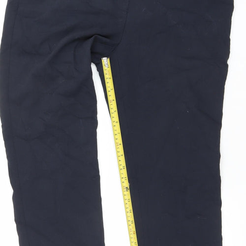 Zara Women Black XL Stretch Cotton Blend Straight Trousers