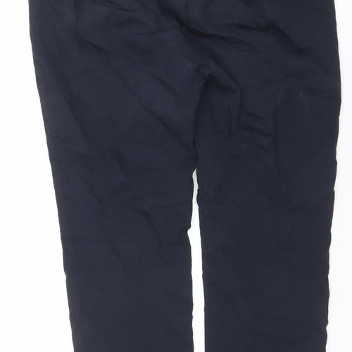 Zara Women Black XL Stretch Cotton Blend Straight Trousers