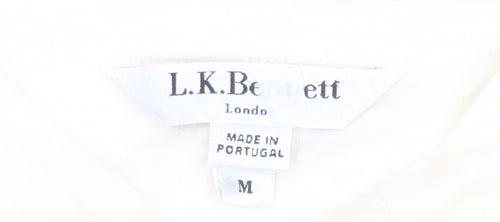 L.K.Bennett Women Ivory Long Sleeve Cotton Wool T-Shirt M