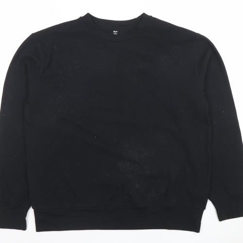 Uniqlo Women Black Long Sleeve Basic Crew Neck Jersey Top S
