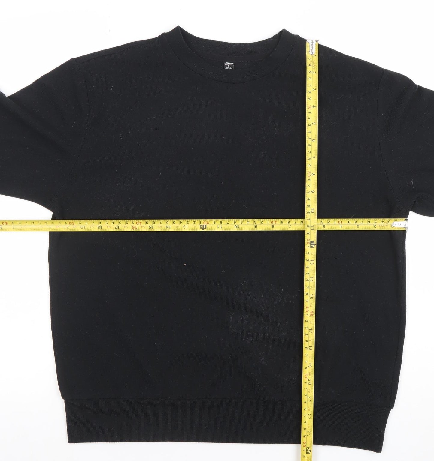 Uniqlo Women Black Long Sleeve Basic Crew Neck Jersey Top S