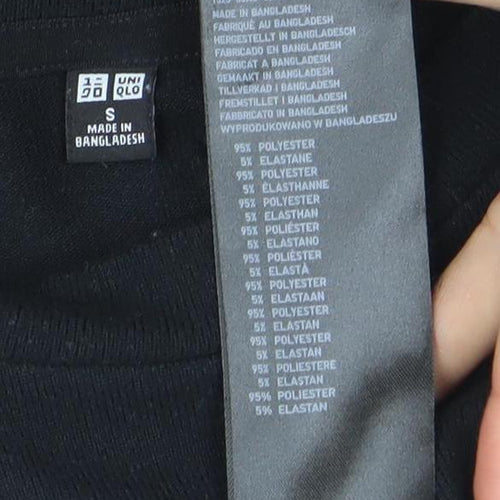 Uniqlo Women Black Long Sleeve Basic Crew Neck Jersey Top S