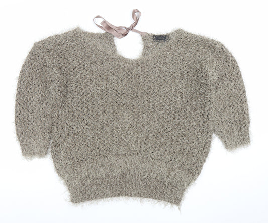 Next Women's Beige Chunky-Knit Pullover Jumper Size M
