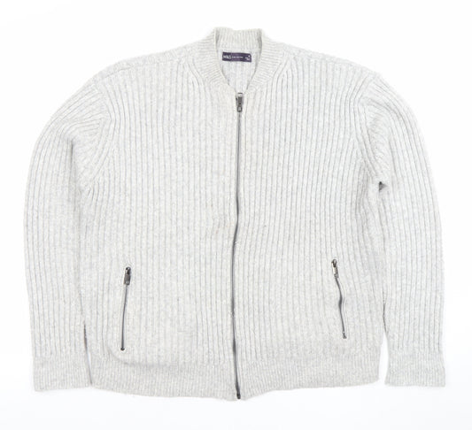 Marks and Spencer Men’s Grey Wool Blend Full Zip Jumper M