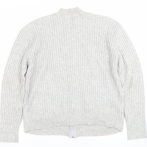 Marks and Spencer Men’s Grey Wool Blend Full Zip Jumper M