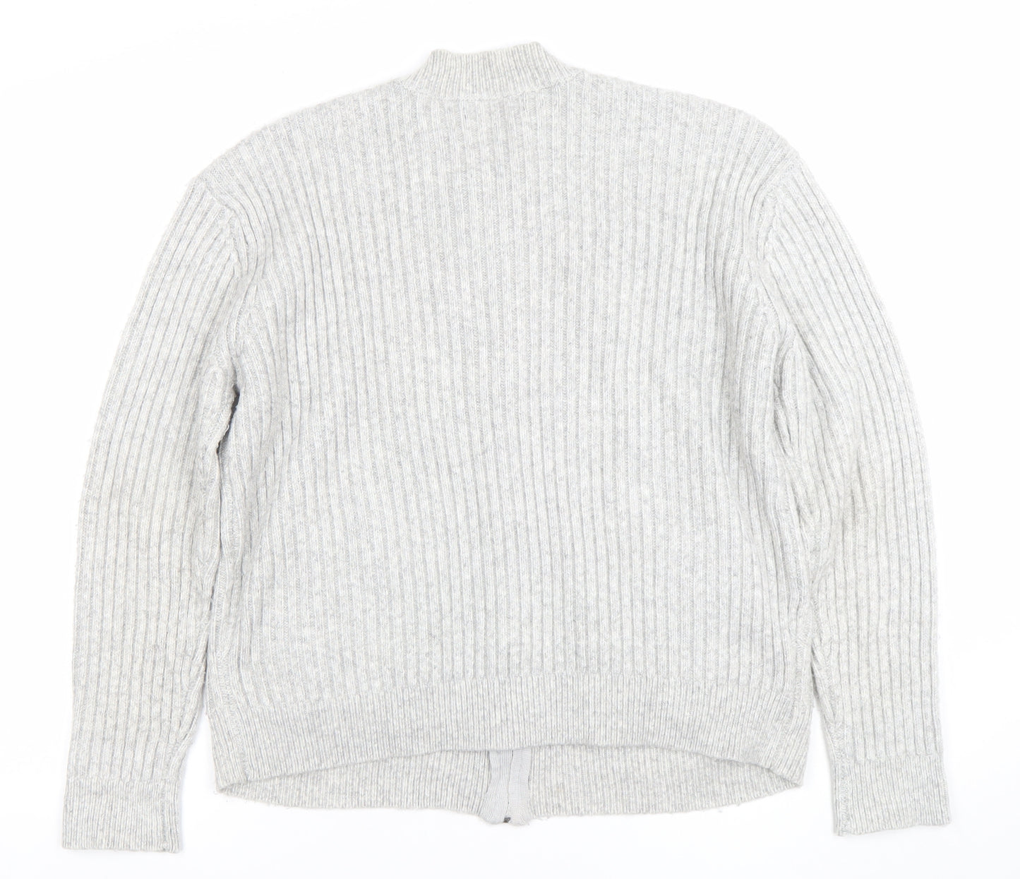 Marks and Spencer Men’s Grey Wool Blend Full Zip Jumper M