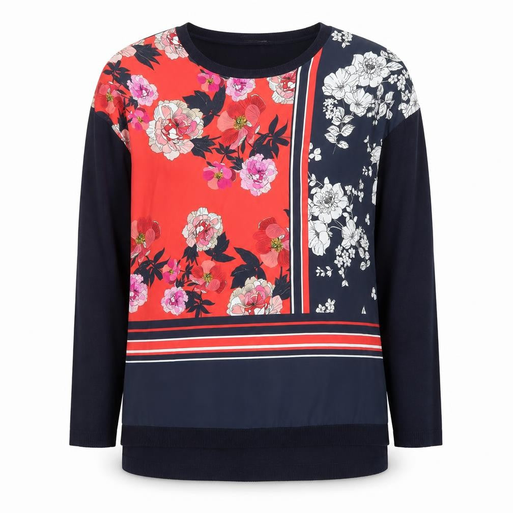 Front view of Oasis Women’s Multicoloured Floral Long Sleeve Blouse, size S