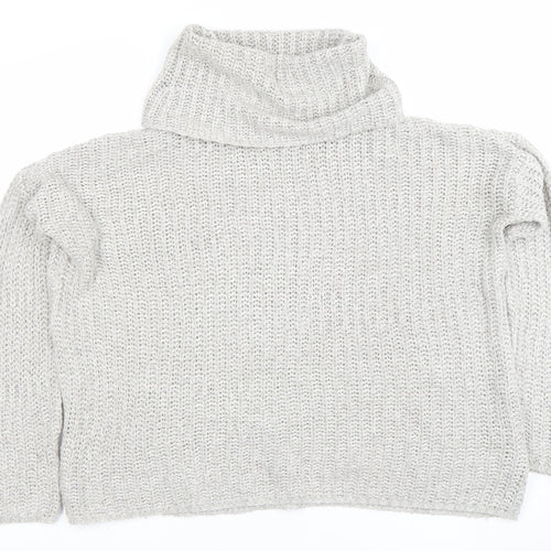 Onfire Womens Grey Roll Neck Chunky Knit Jumper Size 12