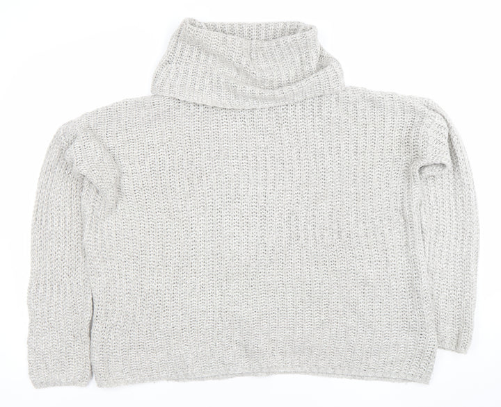 Onfire Womens Grey Roll Neck Chunky Knit Jumper Size 12
