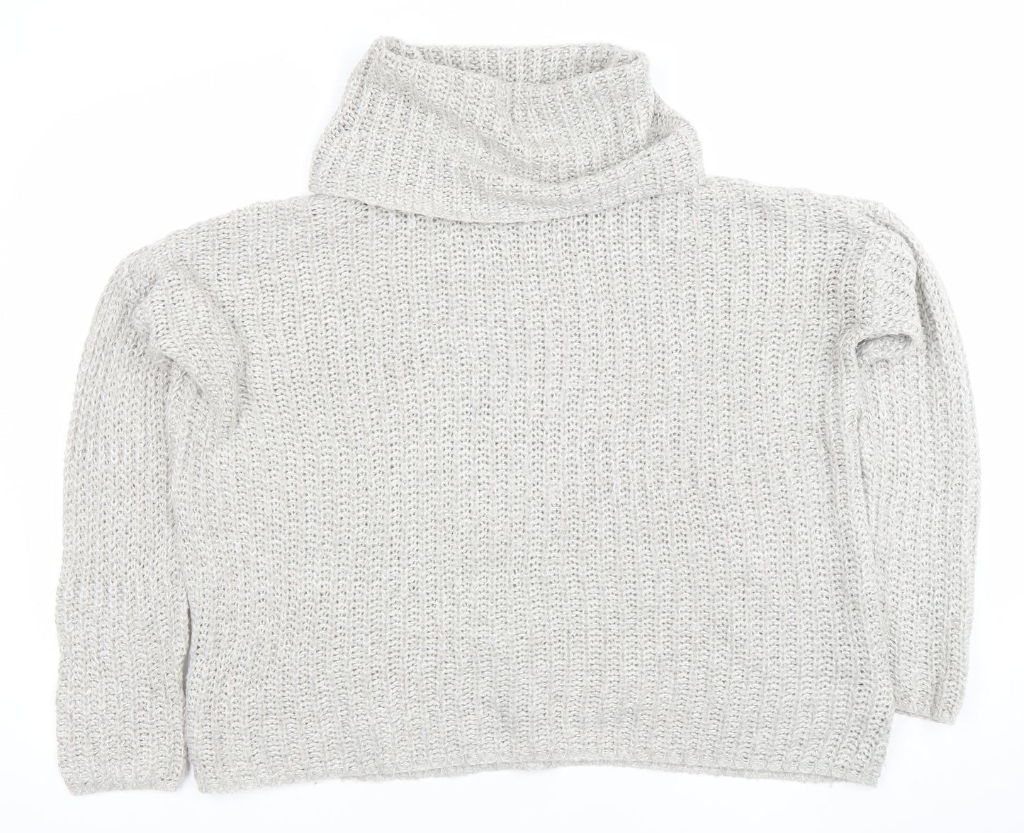 Onfire Womens Grey Roll Neck Chunky Knit Jumper Size 12