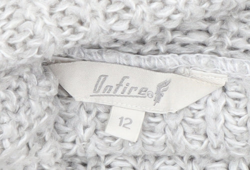 Onfire Womens Grey Roll Neck Chunky Knit Jumper Size 12