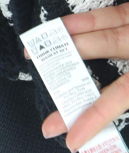 Marks and Spencer Boys Black Mix Button-Up Short Sleeve Knitted Shirt Age 9-10