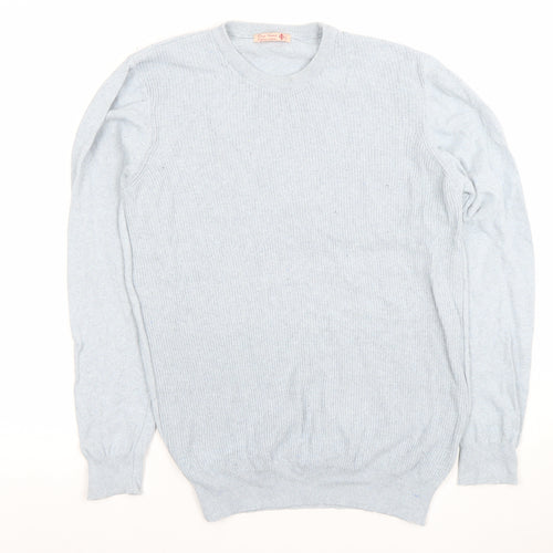 Mario Visconti Men’s Blue Cotton Crew Neck Jumper M