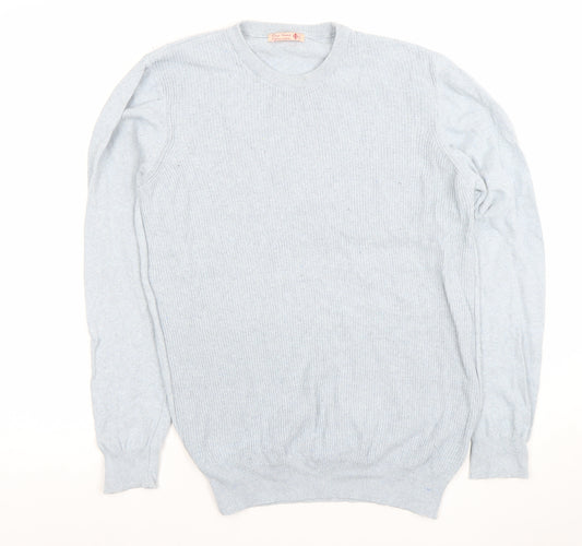 Mario Visconti Men’s Blue Cotton Crew Neck Jumper M