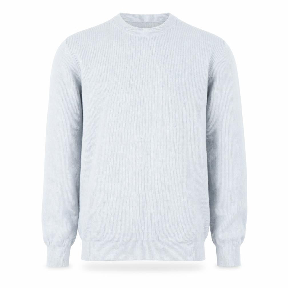 Front view of Mario Visconti Men’s Blue Cotton Crew Neck Jumper M