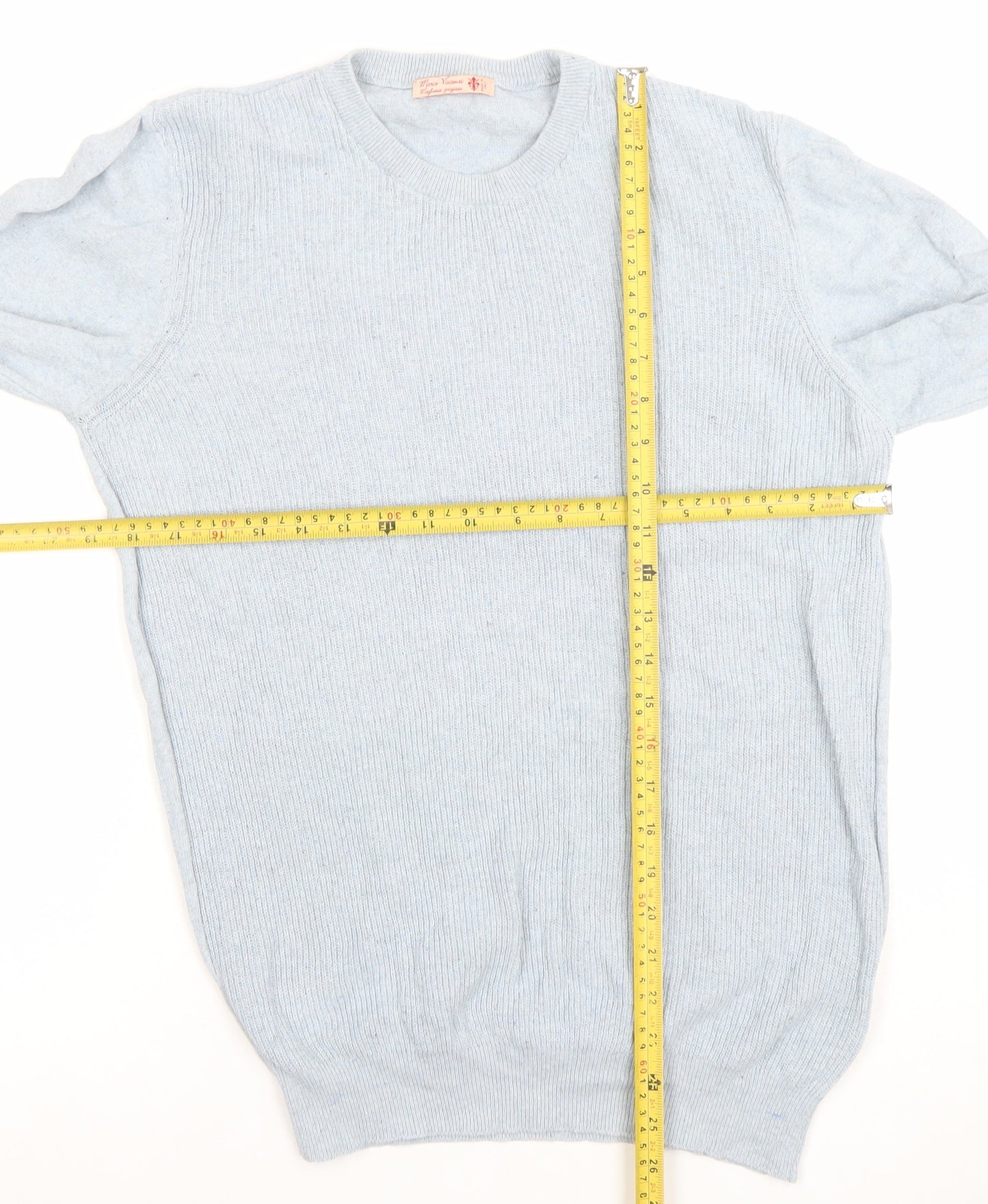 Mario Visconti Men’s Blue Cotton Crew Neck Jumper M