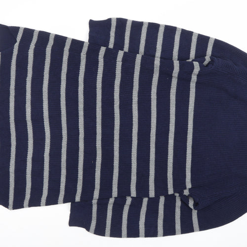 JoJo Maman Bébé Women Blue Striped Cotton Knit Jumper Dress S Maternity
