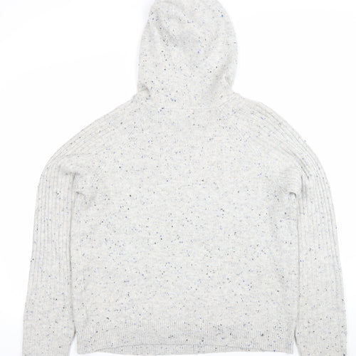 Marks and Spencer Men’s Grey Wool Blend Hooded Pullover Jumper Size M