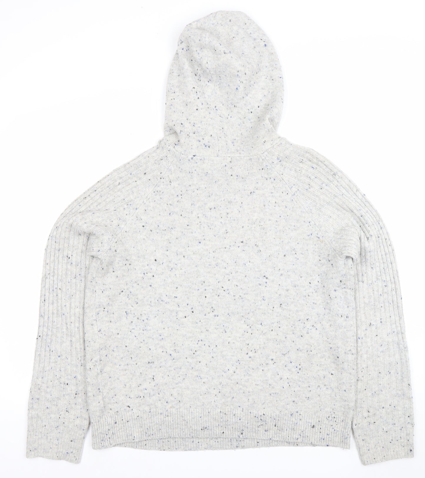 Marks and Spencer Men’s Grey Wool Blend Hooded Pullover Jumper Size M