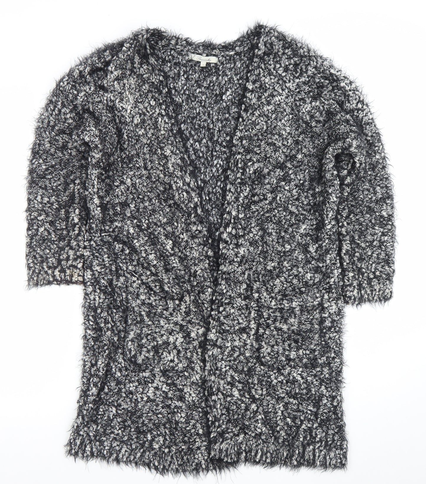 Peacocks Women’s Grey Chunky Knit Open Front Cardigan Size S