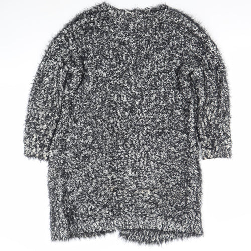 Peacocks Women’s Grey Chunky Knit Open Front Cardigan Size S