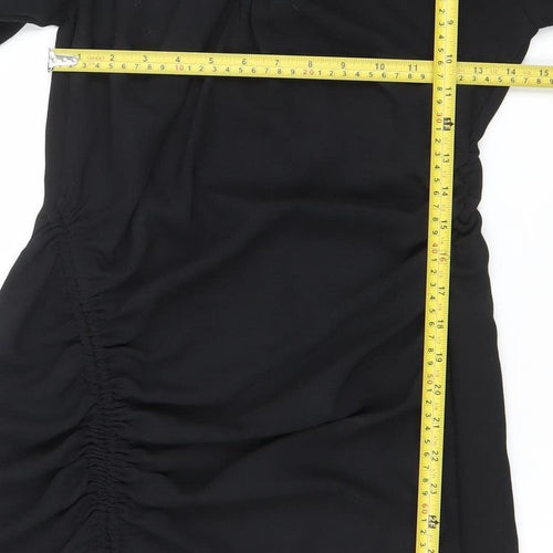 Zara Women’s Black Long Sleeve Bodycon Knee Length Dress Size 12