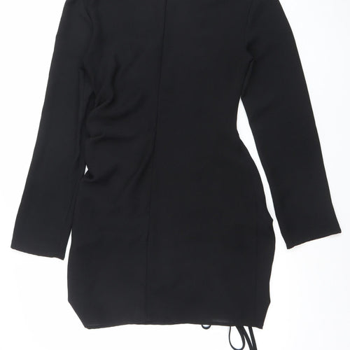Zara Women’s Black Long Sleeve Bodycon Knee Length Dress Size 12