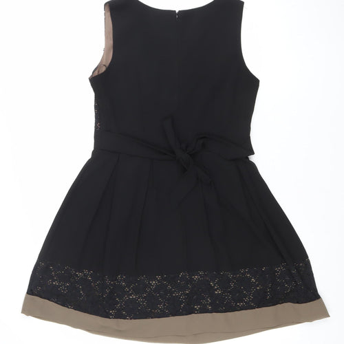 Apricot Women’s Black Lace Fit & Flare Sleeveless Knee Length Dress UK 10