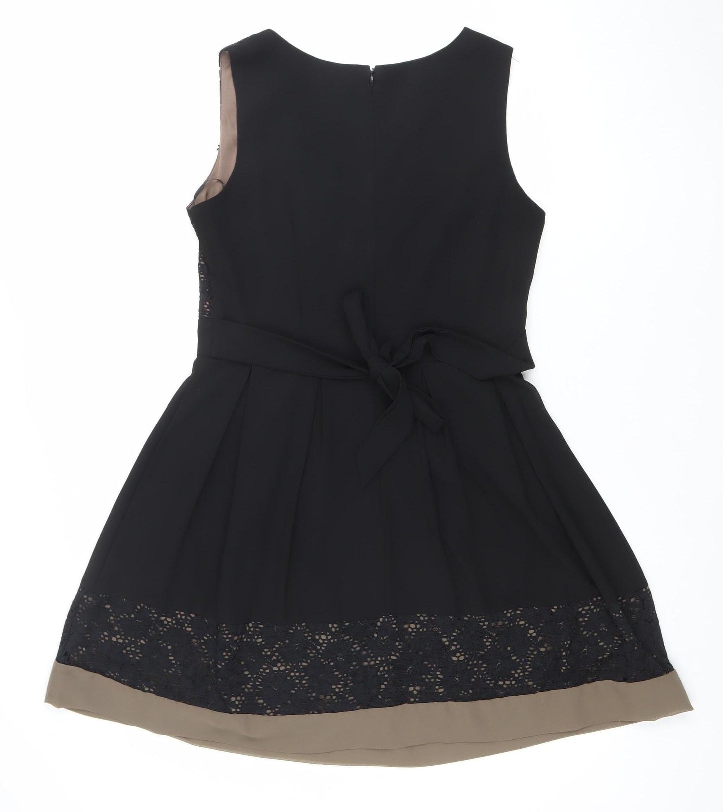 Apricot Women’s Black Lace Fit & Flare Sleeveless Knee Length Dress UK 10
