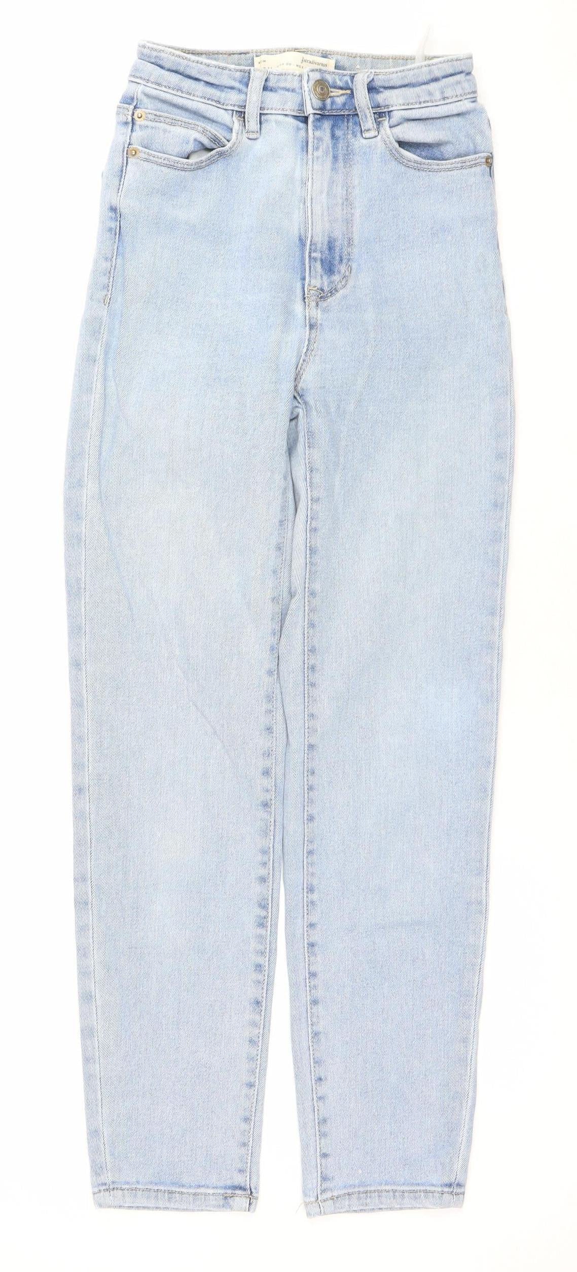 Stradivarius Women’s Blue Mom Jeans Size 4 High Rise Denim