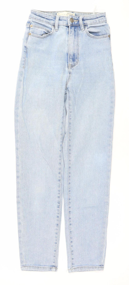 Stradivarius Women’s Blue Mom Jeans Size 4 High Rise Denim