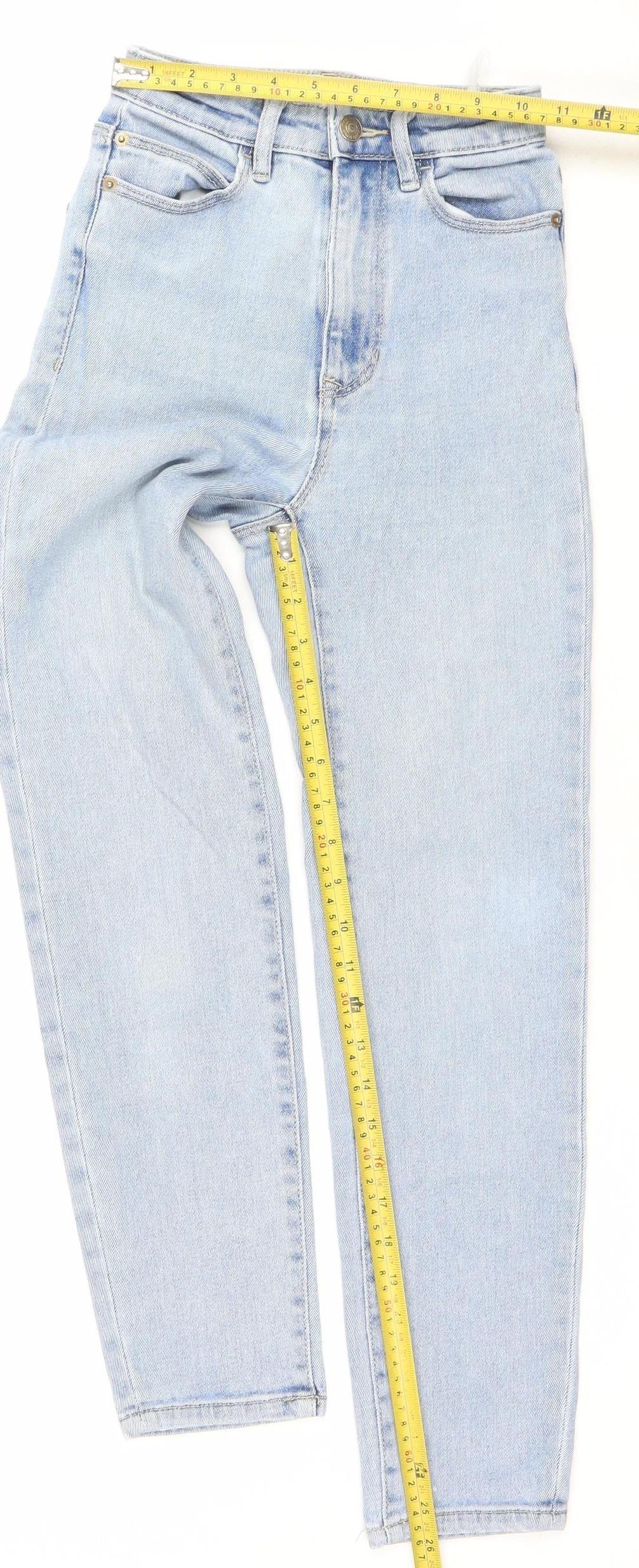 Stradivarius Women’s Blue Mom Jeans Size 4 High Rise Denim