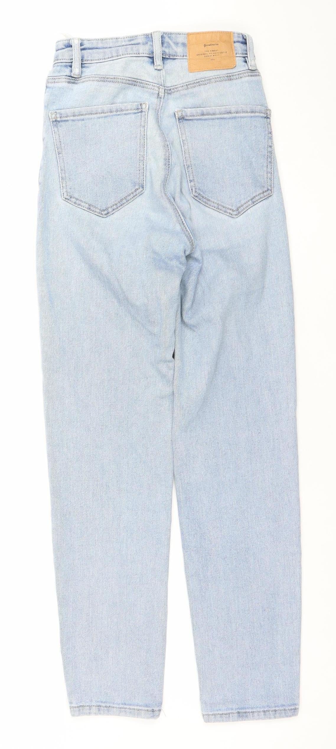 Stradivarius Women’s Blue Mom Jeans Size 4 High Rise Denim