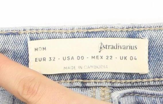 Stradivarius Women’s Blue Mom Jeans Size 4 High Rise Denim