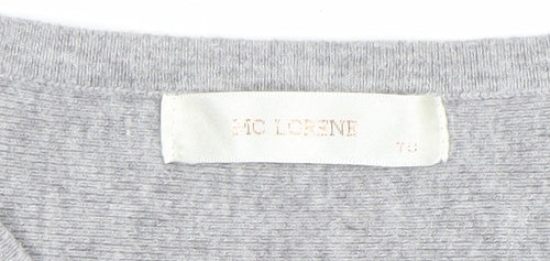 HC LOCRINE Womens Grey Knit Tunic Top One Size Relaxed Fit Crochet Detail