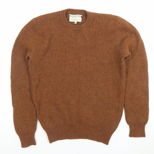 Racing Green Men's Brown Lambswool Crew Neck Jumper Size M