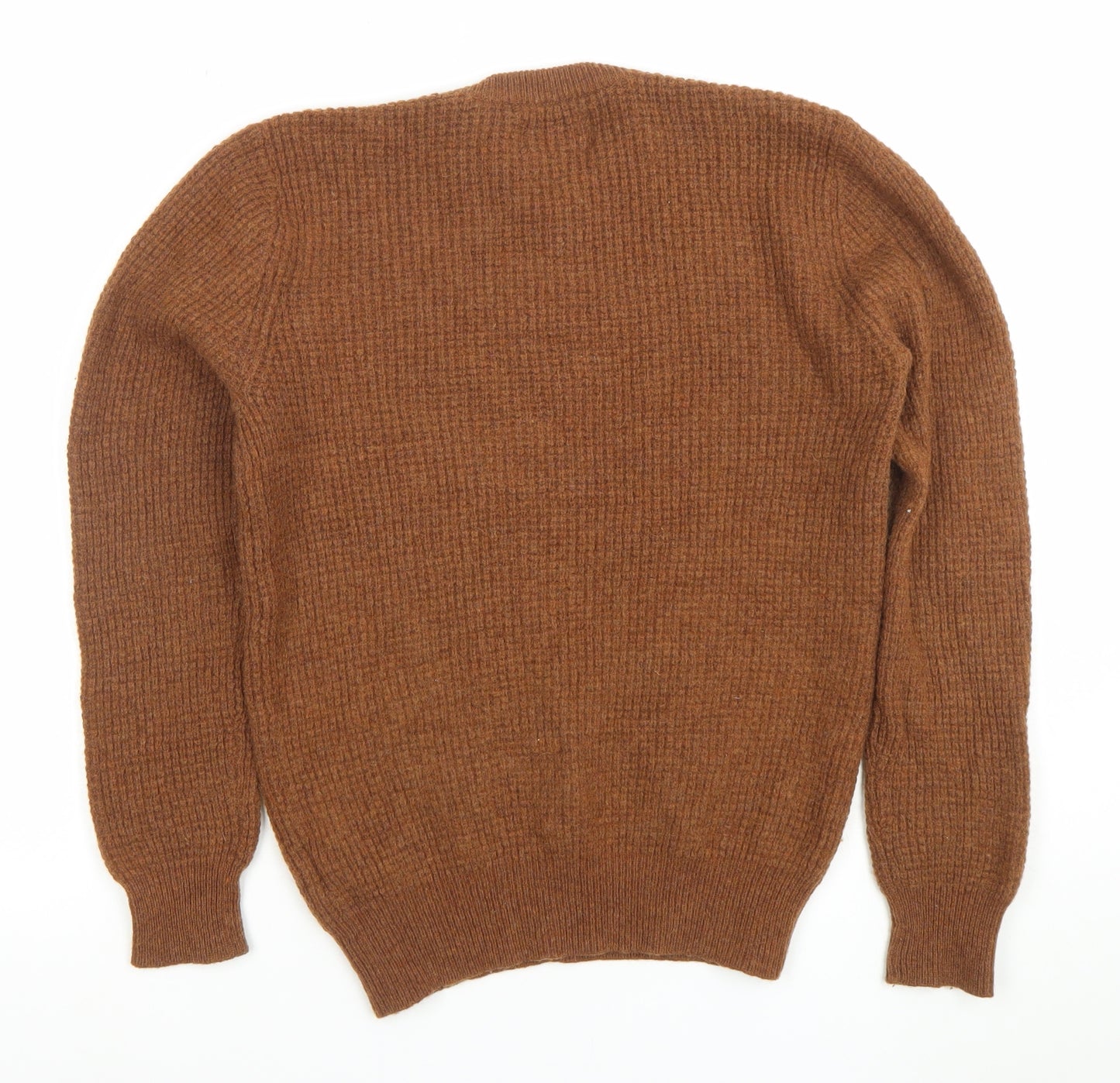 Racing Green Men's Brown Lambswool Crew Neck Jumper Size M